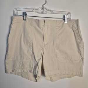 Eddie Bauer W 12 Coastal Utility Preppy Coastal Hiking Shorts Khaki Patch Pocket